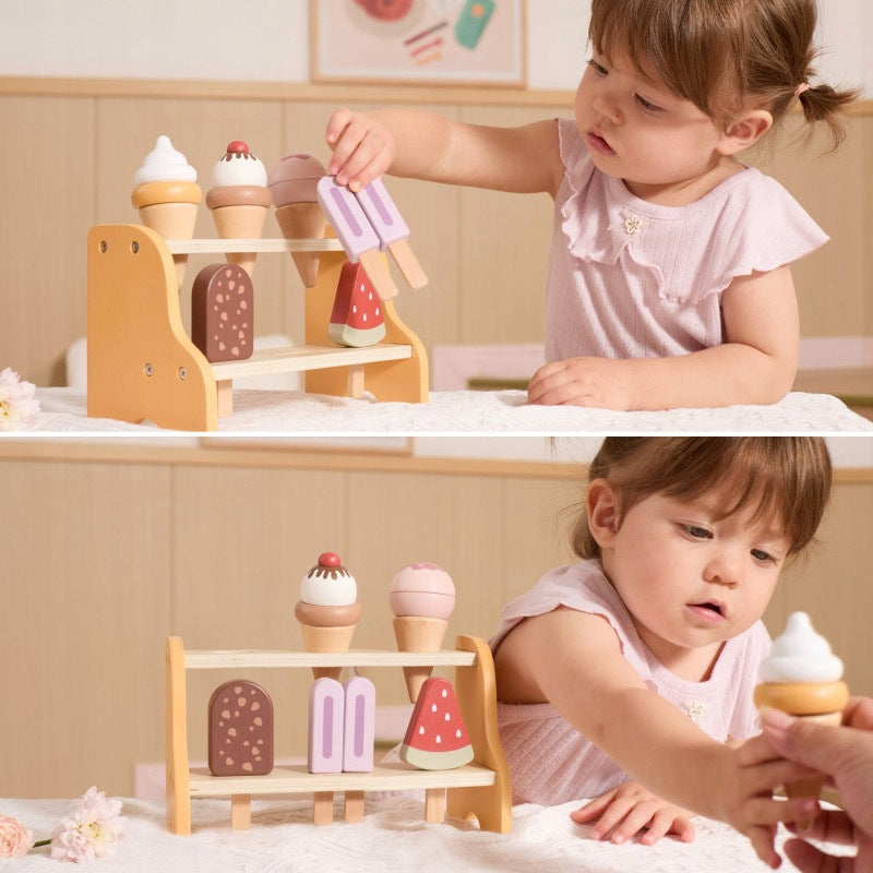 Wooden Ice Cream Shop Ice Cream Set 6pcs Ice Cream VIGA Brand Viga