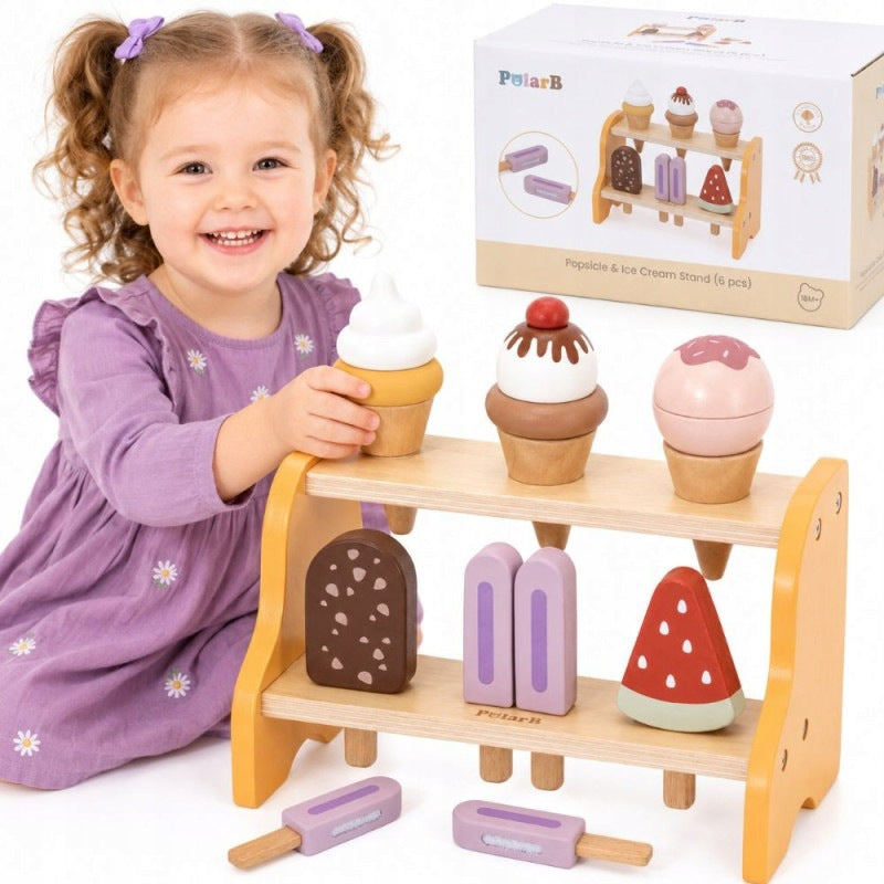 Wooden Ice Cream Shop Ice Cream Set 6pcs Ice Cream VIGA