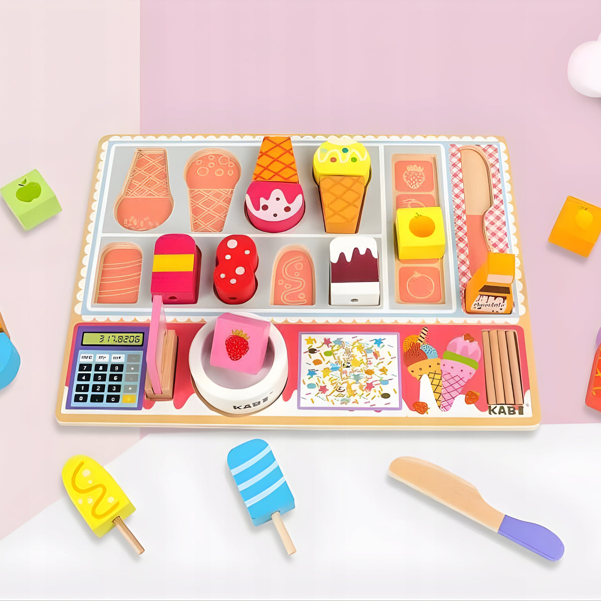 Wooden Ice Cream Shop Kruzzel Stragan Ice Cream Shop for Girls Packaging status original