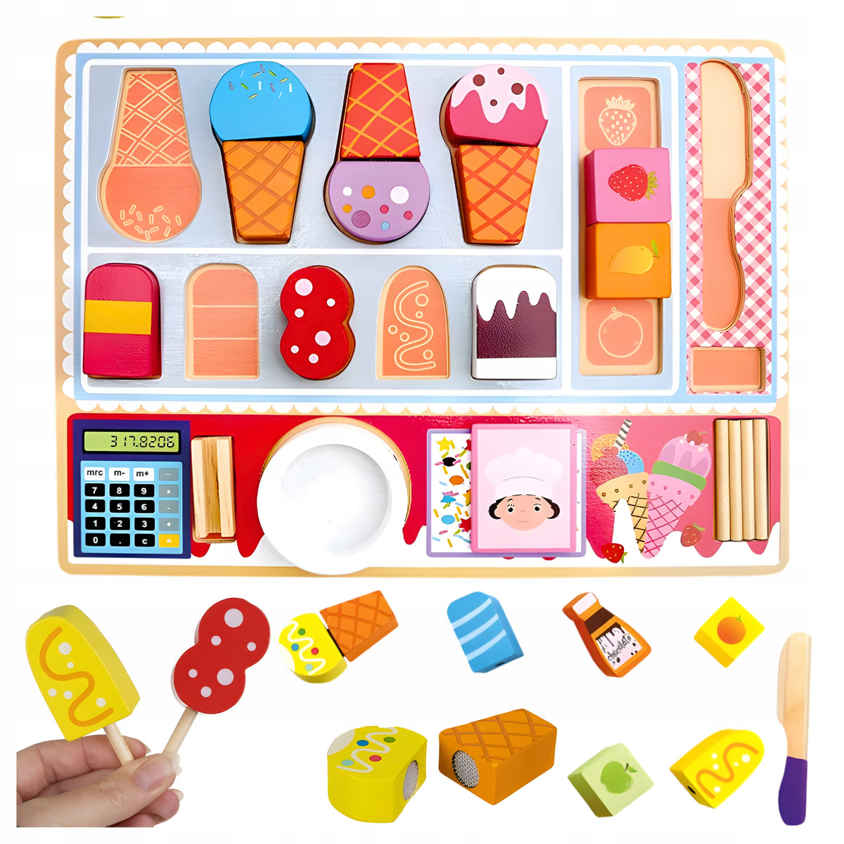 Wooden Ice Cream Shop Kruzzel Stragan Ice Cream Shop for Girls