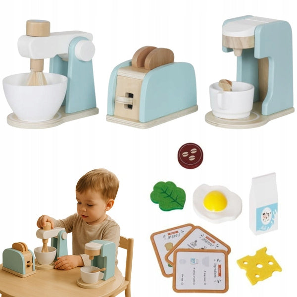 Wooden Kitchen Set for Children Toaster Express Mixer Bocioland