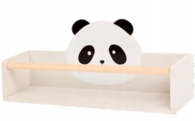 Wooden MDF wall shelf for children's room PANDA 40x10x16