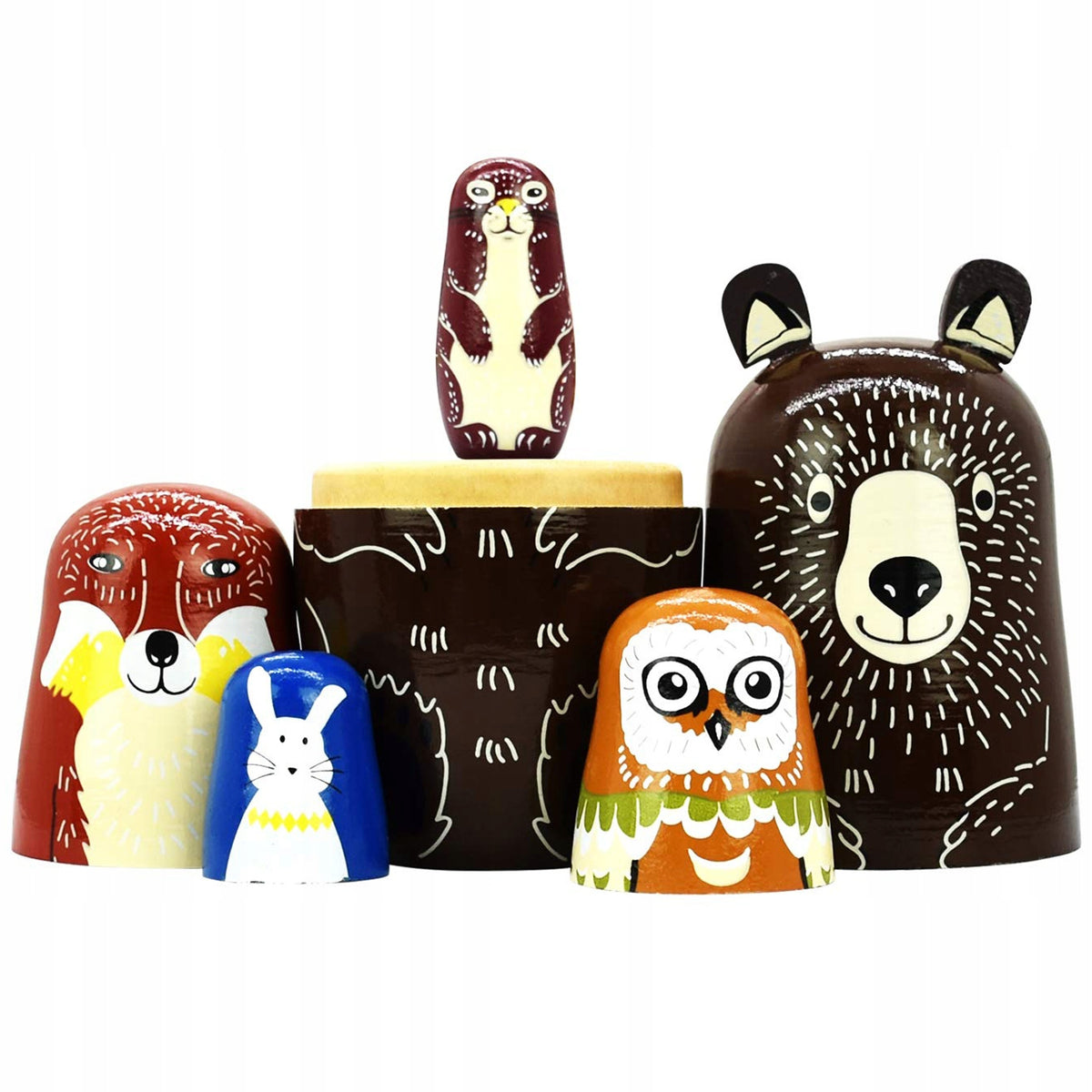 Wooden Matryoshka Brown Bear Matryoshka animal figure 5in1 EAN (GTIN) 0737041403216