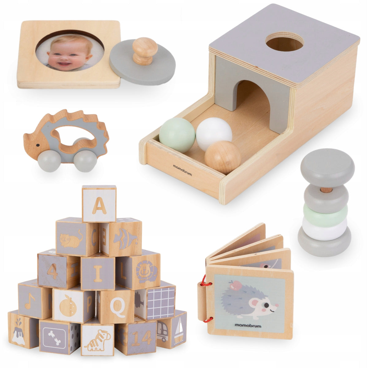 Wooden Montessori Box Large Set of Wooden Toys Blocks Development