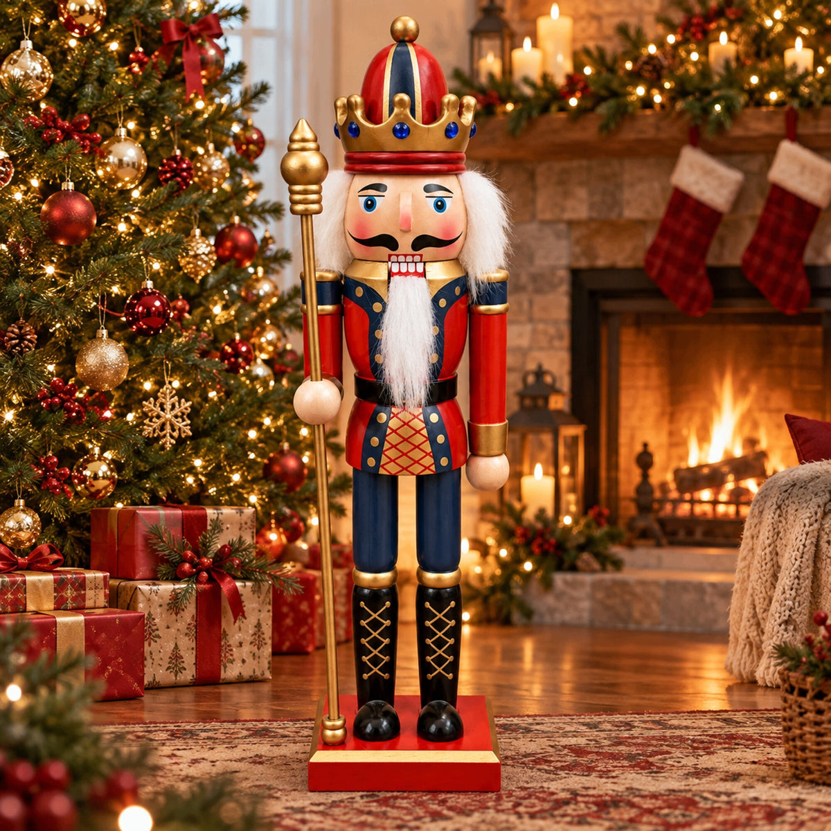 Wooden Nutcracker 30 cm Premium Christmas Figurine Packaging status original