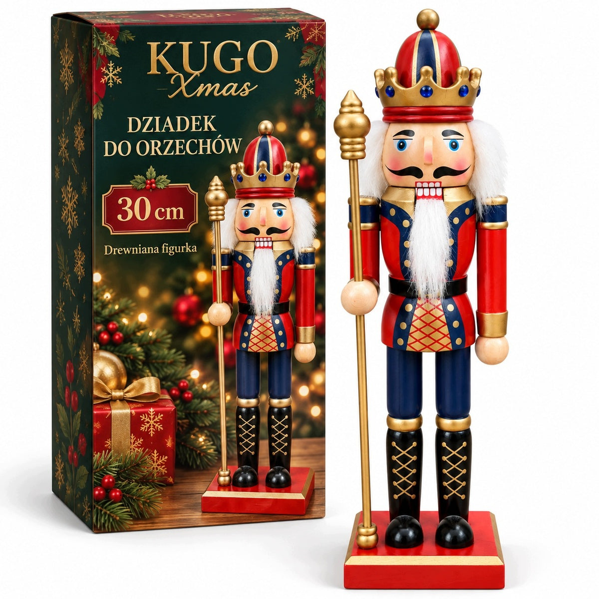 Wooden Nutcracker 30 cm Premium Christmas Figurine