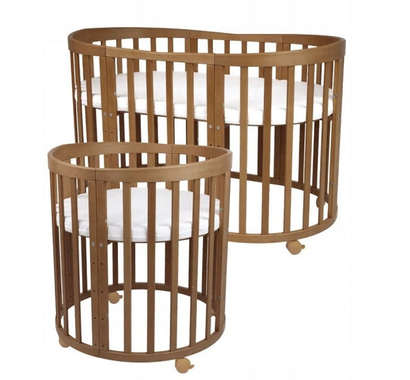 Wooden Oval Crib with CRADLE 7in1 with Mattress - Vintage Packaging status original