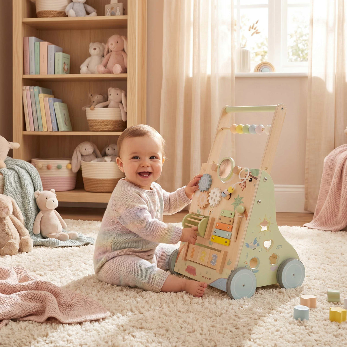 Wooden Pusher 6in1 Baby Walker Manipulation Board XXL Manufacturer code Drewniany Pchacz 7801