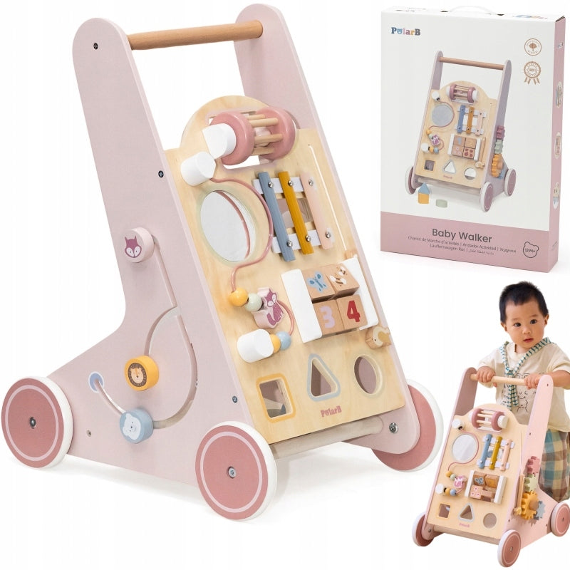Wooden Pusher Walker PINK Educational LEARNING TO WALK VIGA PolarB