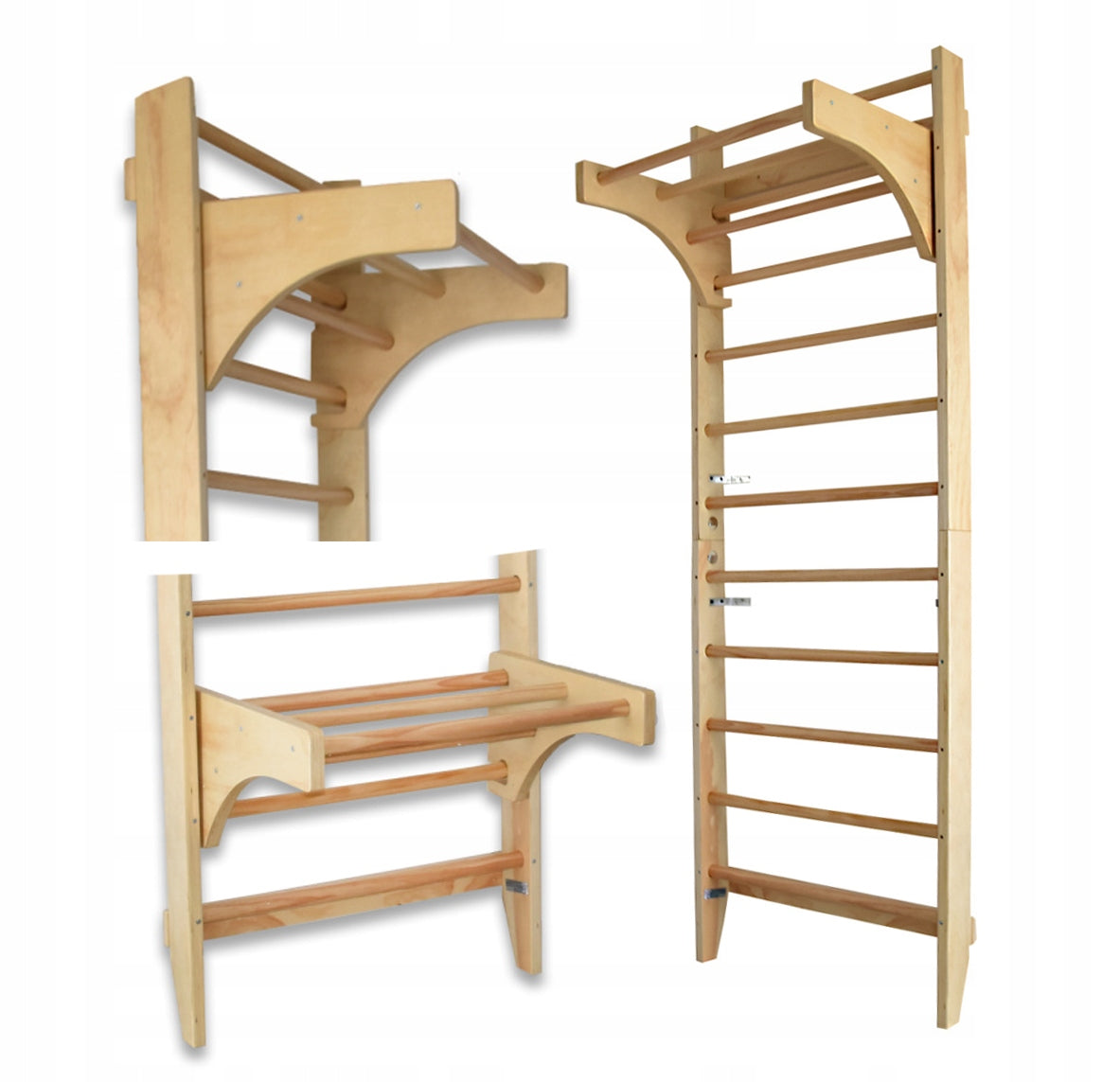 Wooden Rehabilitation Gymnastic Ladder with Bar 220cm