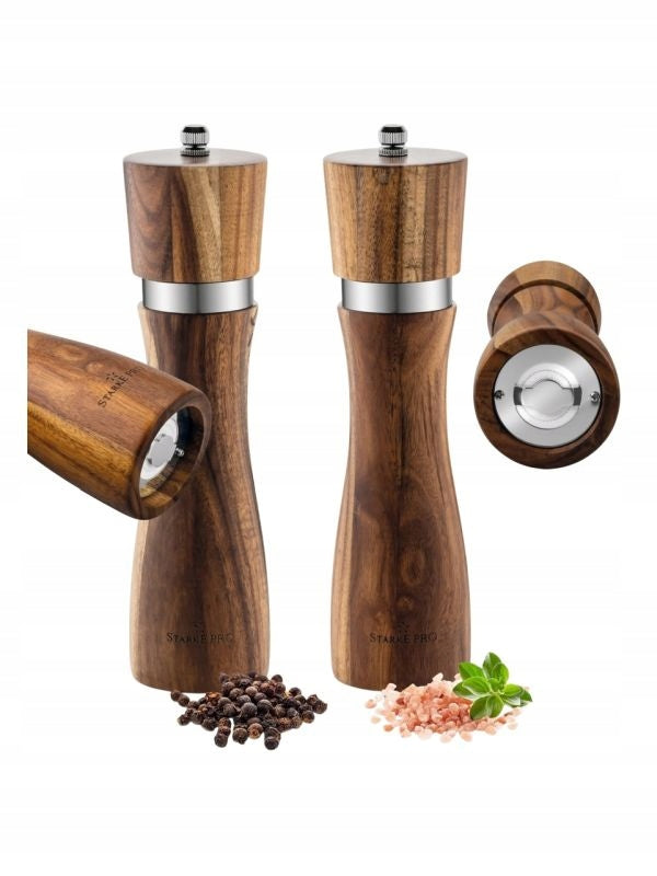Wooden Salt and Pepper Grinder Set Starke Pro Aragon