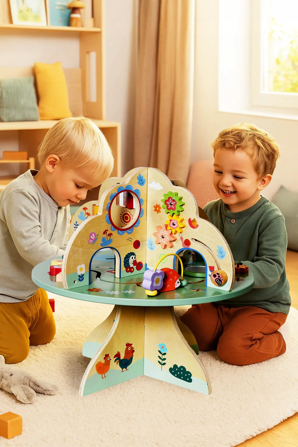 Wooden Sensory Manipulation Table in the Shape of a Tree for Children Manufacturer code B70J drewniane drzewko manipulacyjne