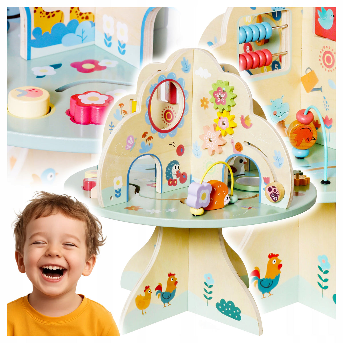 Wooden Sensory Manipulation Table in the Shape of a Tree for Children Packaging status original