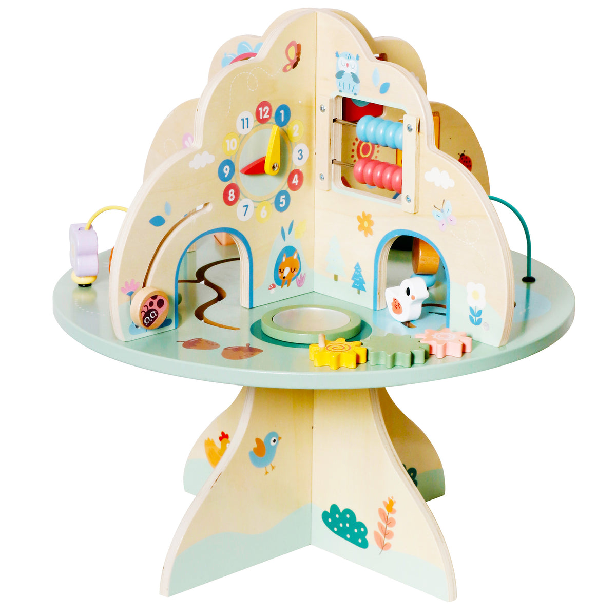Wooden Sensory Manipulation Table in the Shape of a Tree for Children