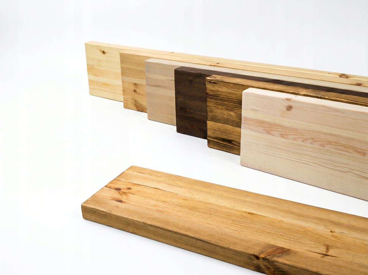 Wooden Shelf Board Thick Solid Rustic 100cm x20cm Oiled BOHO