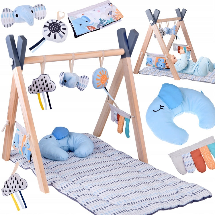 Wooden Stand Educational Gymnastic Mat Baby Gym for Babies ZA5882