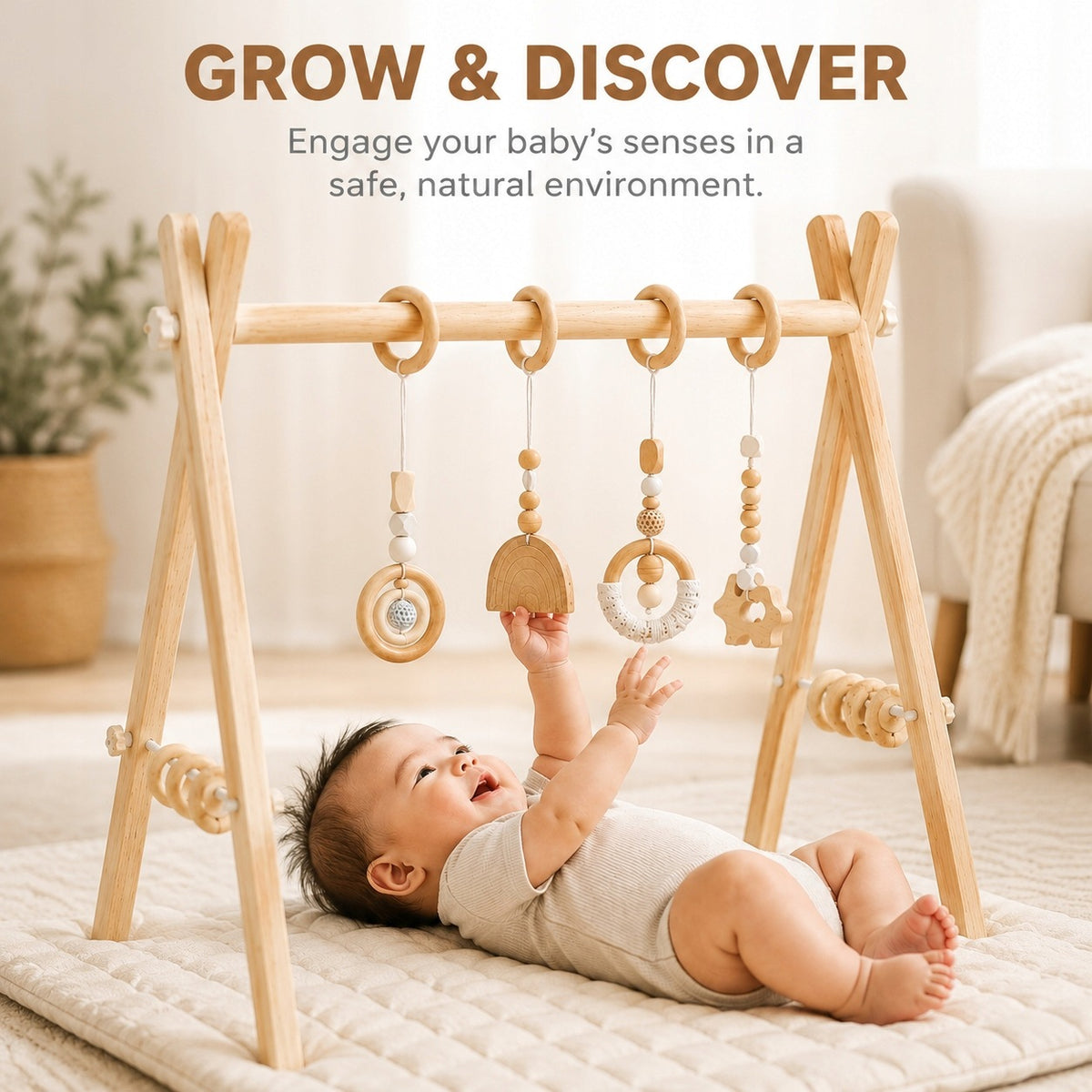 Wooden Stand with Hanging Montessori Infant Toys Manufacturer code 769642758273