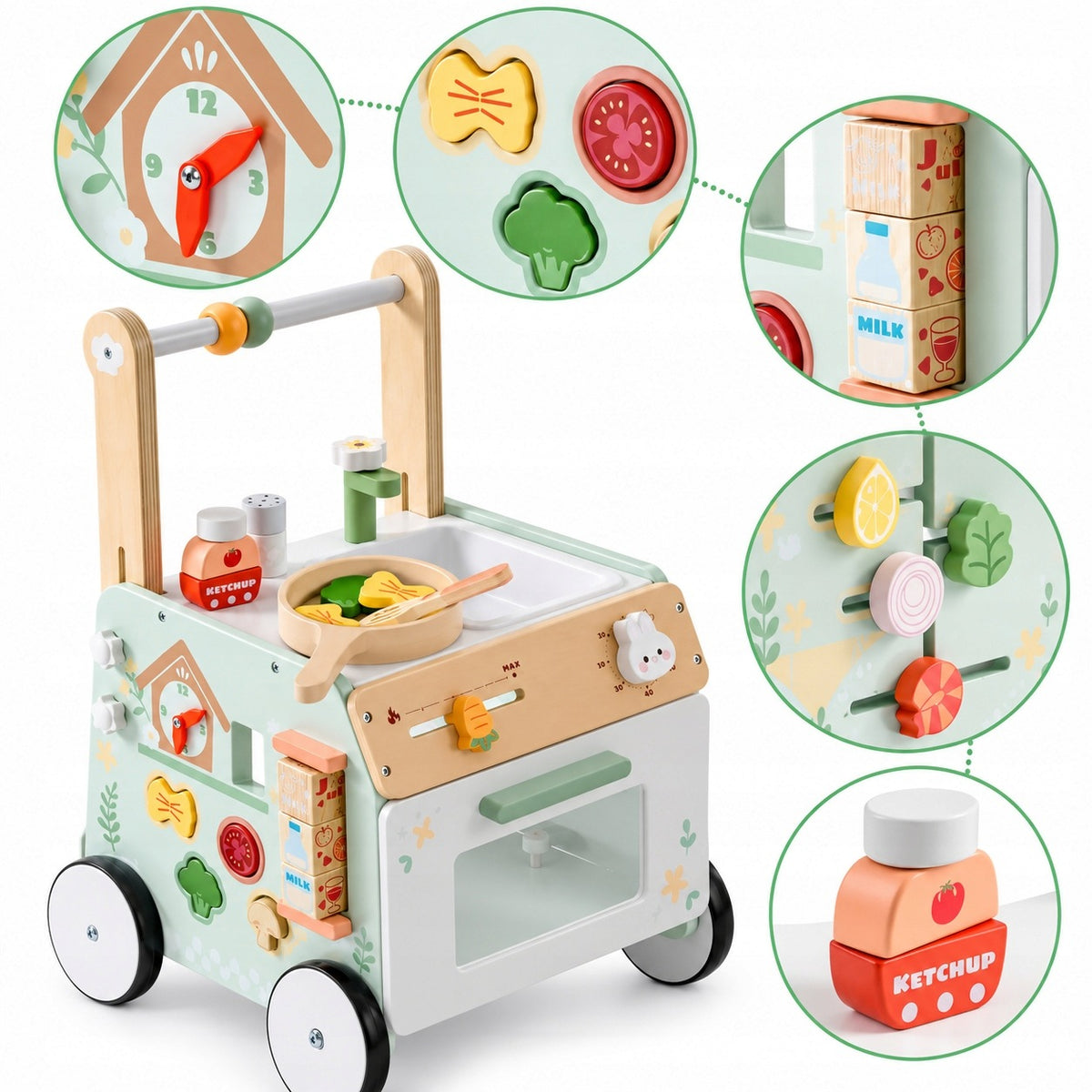 Wooden Stroller for Learning to Walk Robotime Educational Pusher for Kids Manufacturer code B0F2S8T6SQ