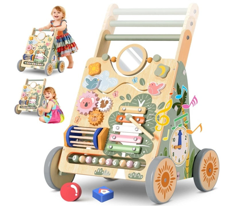 Wooden Stroller for Learning to Walk + SENSORY TOYS FOR KIDS