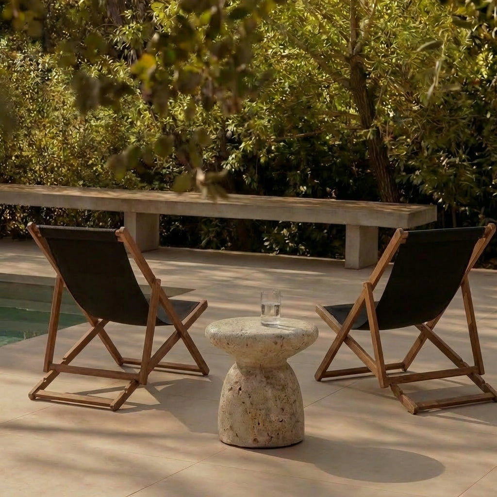 Wooden Sun Lounger with Cushion Impregnated Garden From the Manufacturer Color gray
