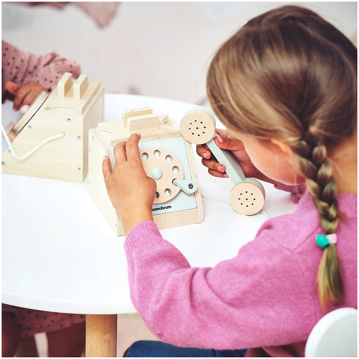 Wooden Toy Retro Phone with Shield For Children Shades of Green EAN (GTIN) 5900168936874