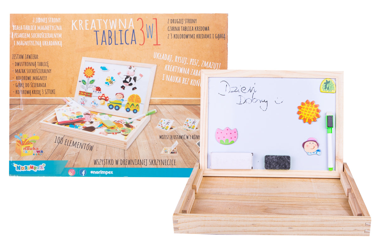 Wooden Toy With Magnetic Board With Animal Shaped Magnets Brand NORIMPEX