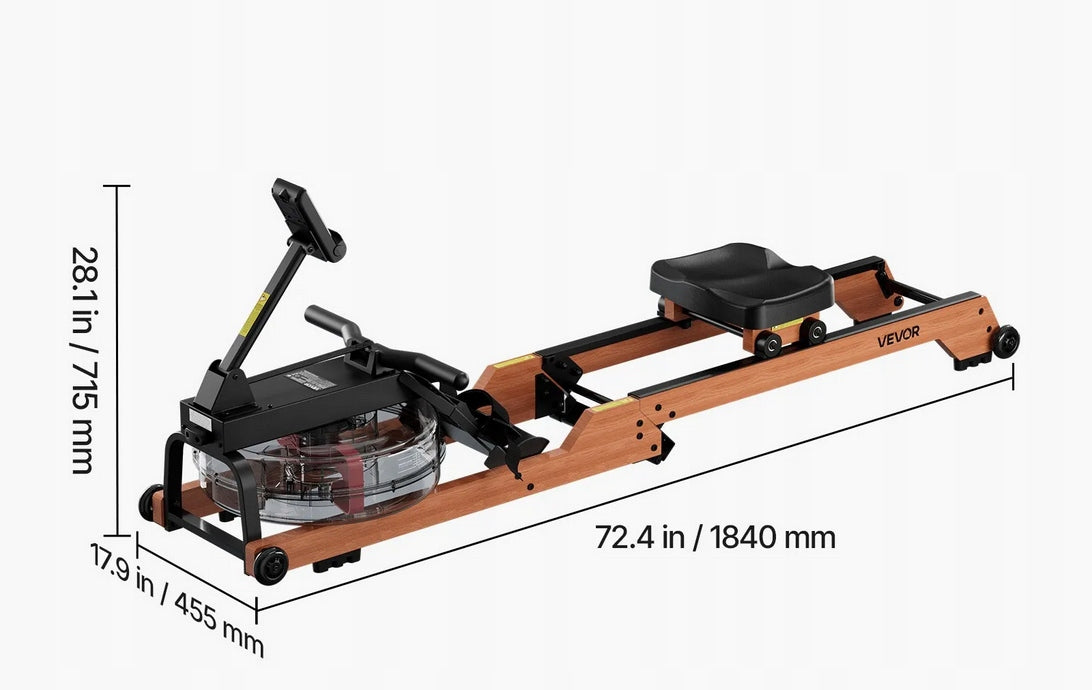 Wooden Water Rowing Machine Folding 6 Resistance Levels LCD Home Training Brand no brand