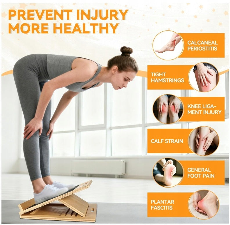 Wooden board for calf stretching improvement and mobility Brand 4FIZJO