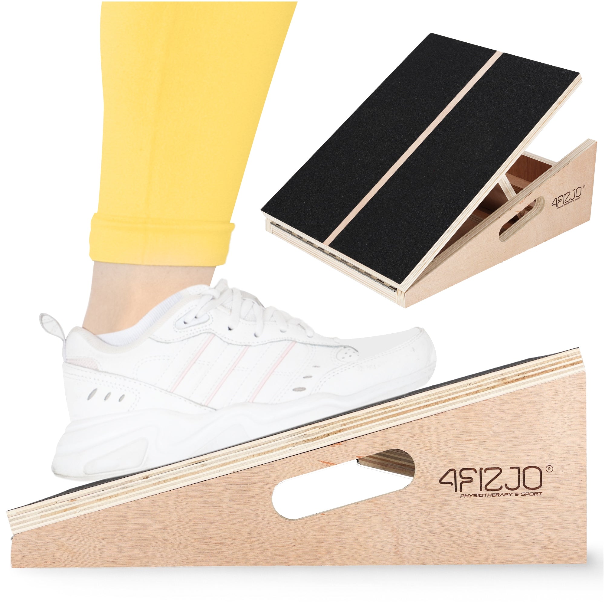 Wooden board for calf stretching improvement and mobility