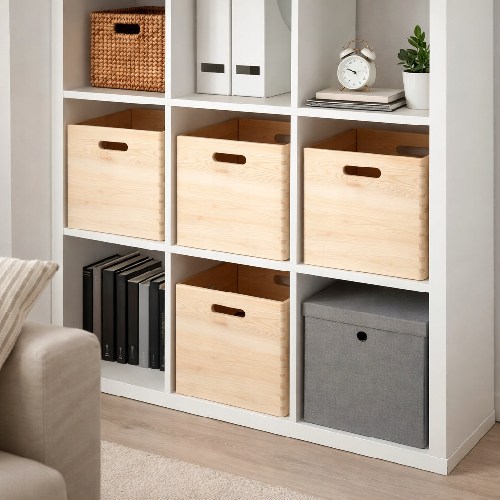 Wooden box 30x30x30 organizer box fits Kallax IKEA Brand no brand