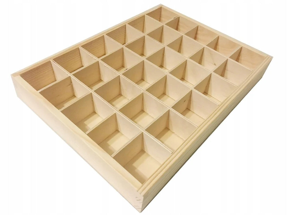 Wooden box with 30 compartments