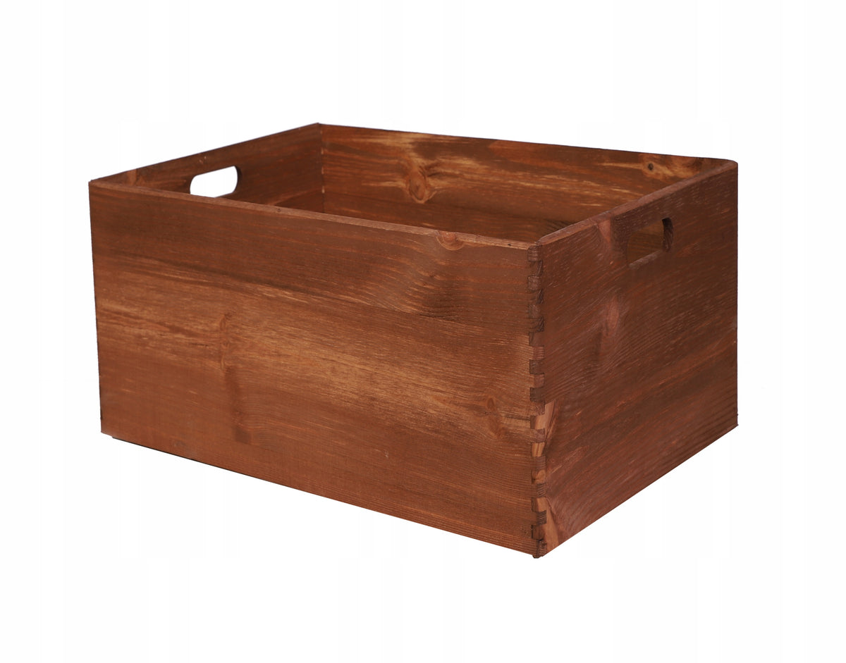 Wooden box with handles full wood 40x30 cm EKO Brand Wamar-Sosenka