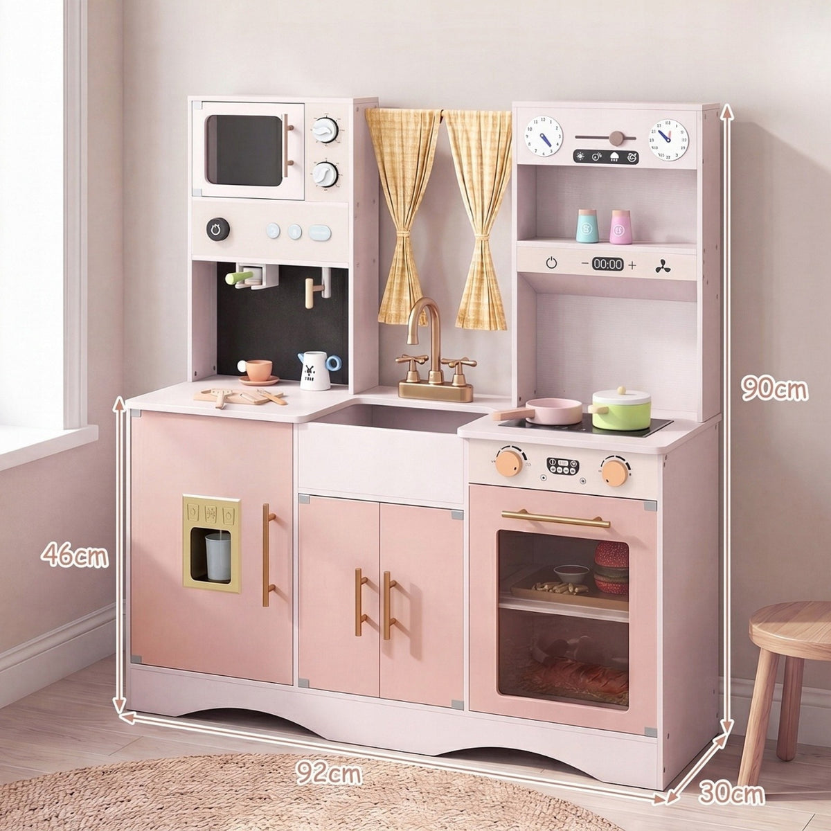 Wooden children's kitchen with accessories Fun at home Brand Costway