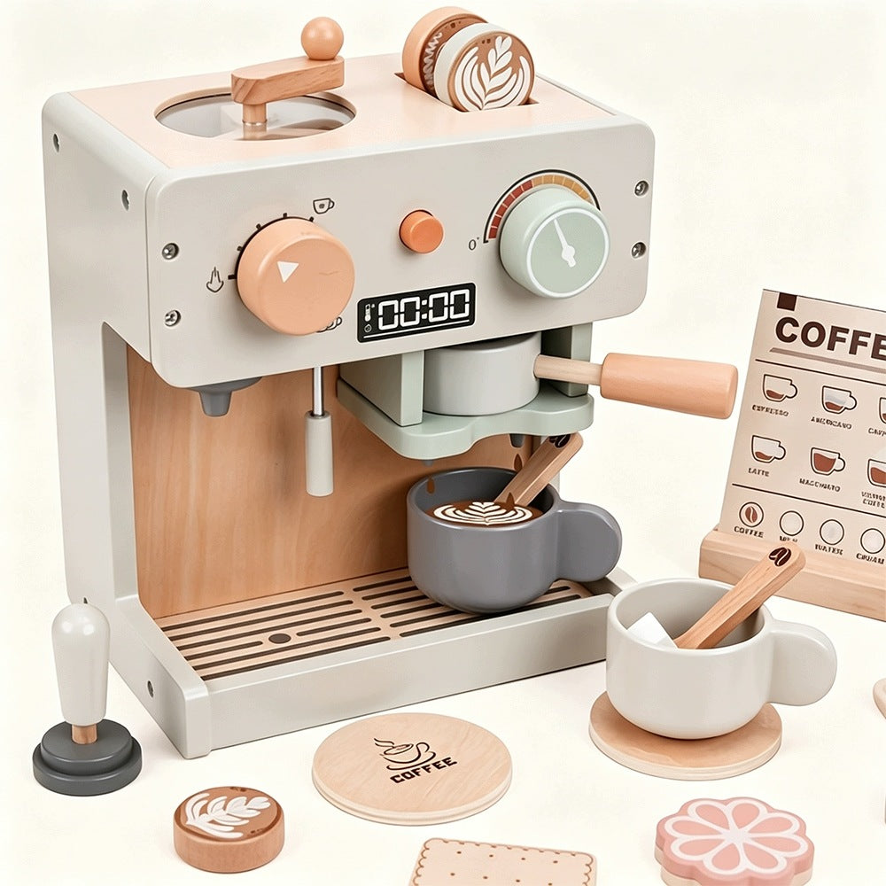 Wooden coffee maker, educational toy, 3+, pastel Packaging status original