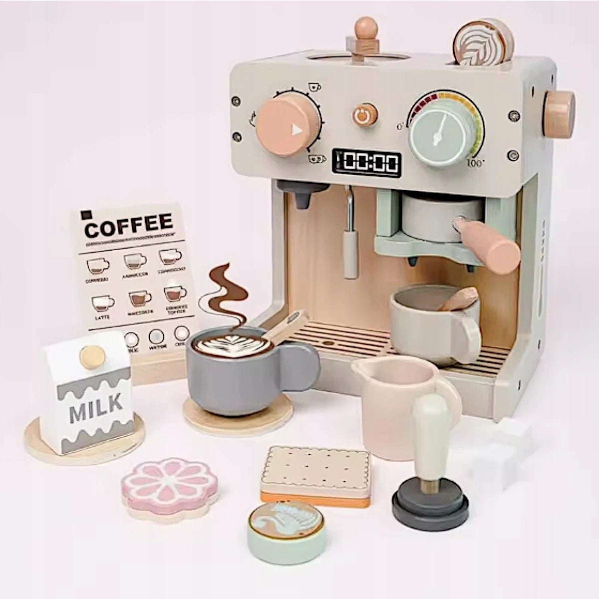 Wooden coffee set with coffee maker and accessories - for children 3+ Brand AB