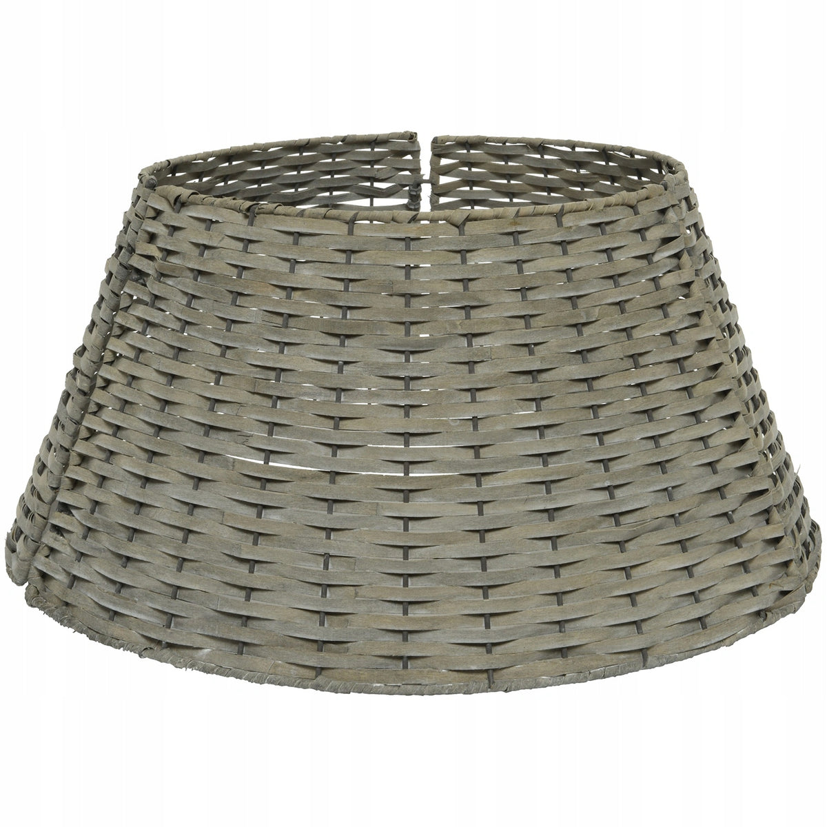 Wooden cover for Christmas tree stand 70x28cm grey decorative wicker