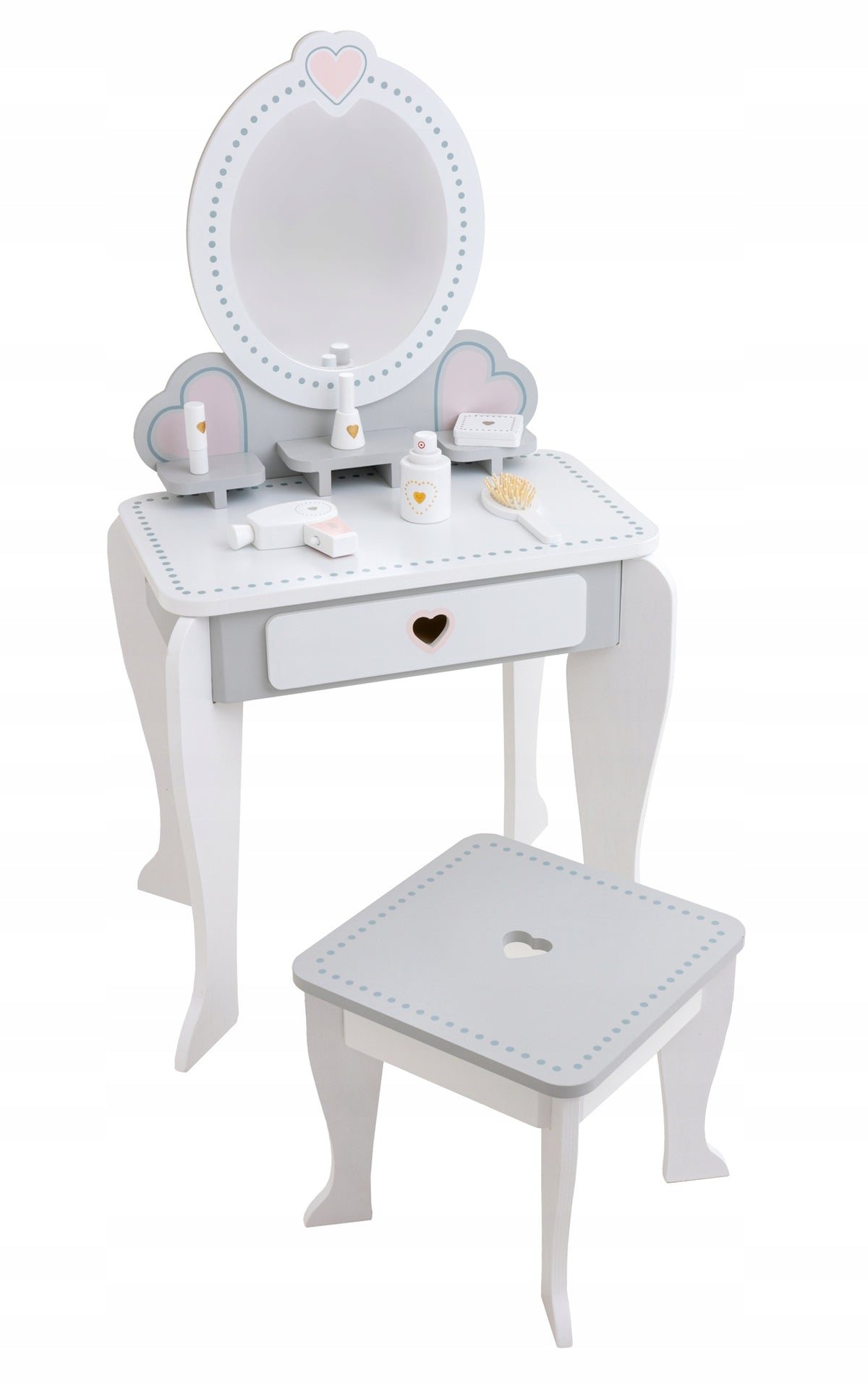 Wooden dressing table Doris white with accessories and mirror for children 3+ Manufacturer code HM327871