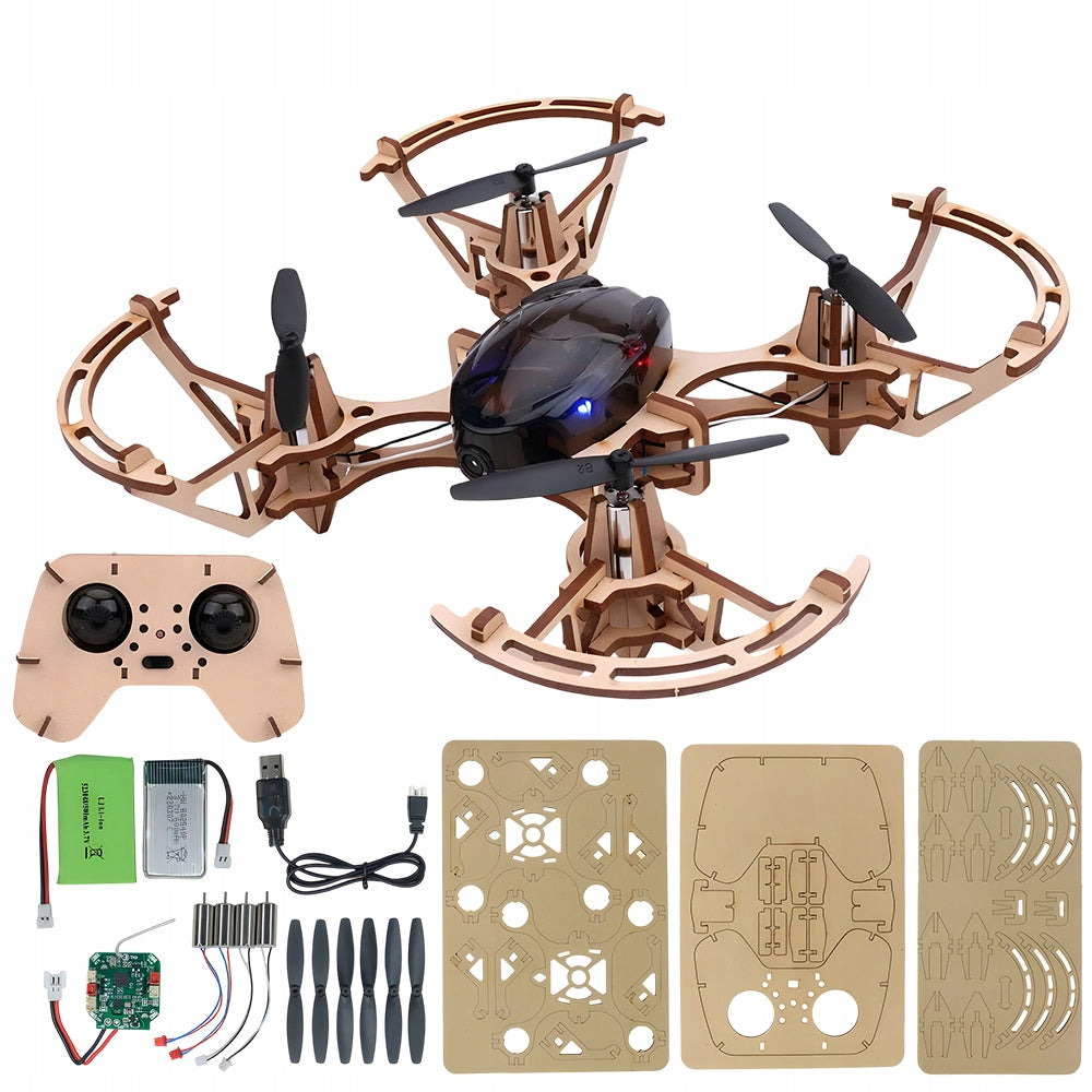 Wooden drone self-assembly STEM 14+ set with headless mode Brand Bedee
