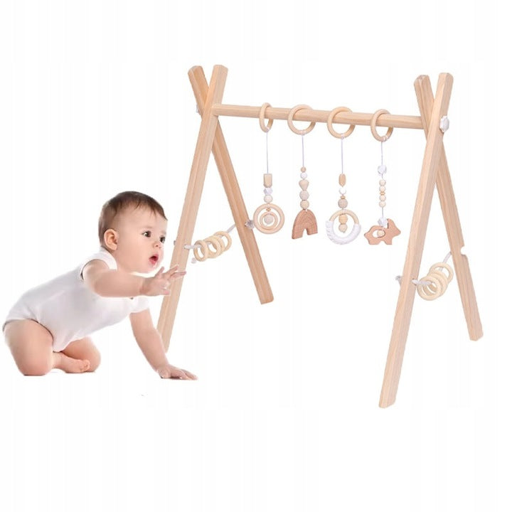 Wooden educational stand Baby Gym+ 4 pendants