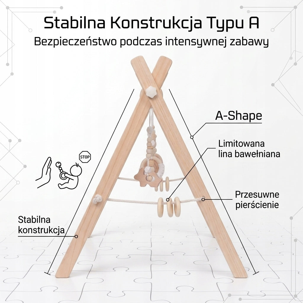 Wooden educational stand infant sensory pendants teether Manufacturer code 767740203381