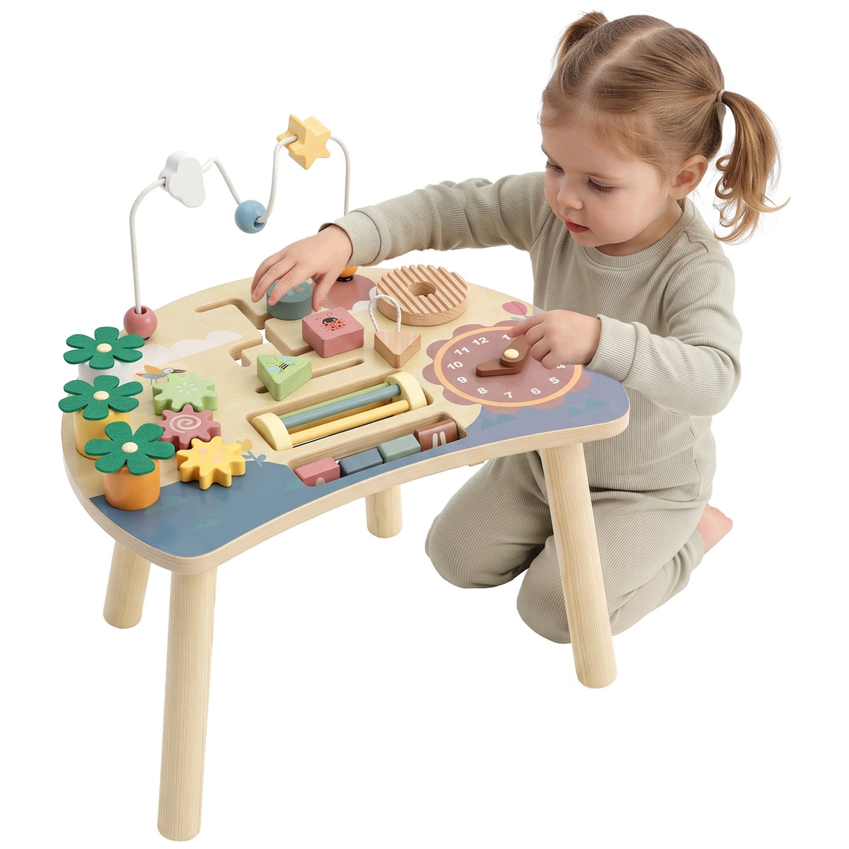 Wooden educational table activity 6 in 1 Montessori for children 1-3 years