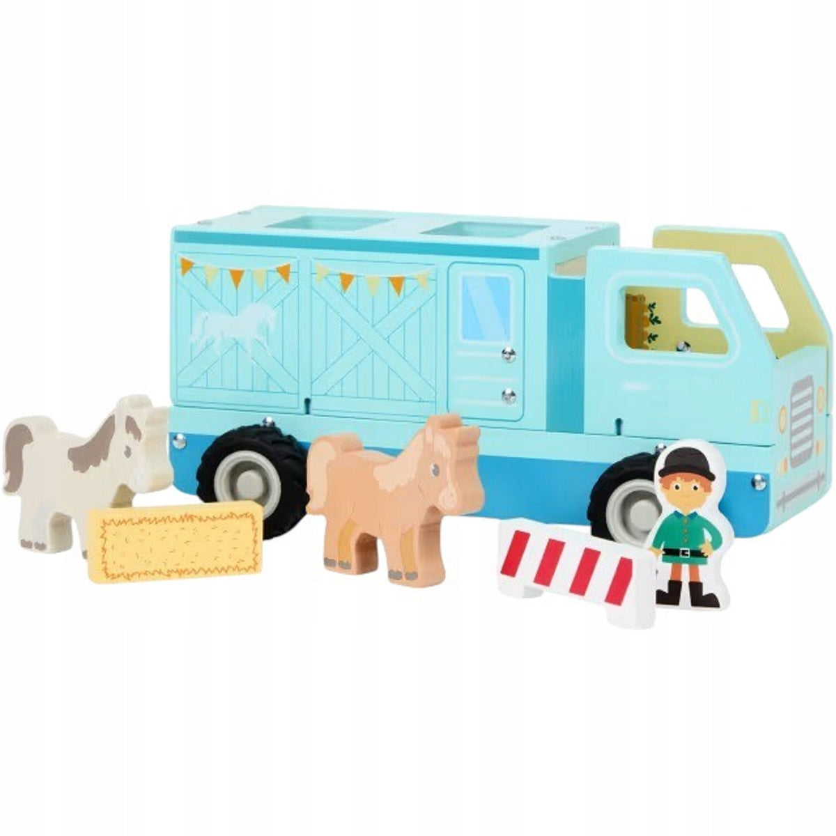 Wooden folding car Mini Matters+figures OFF-ROAD FSC Auto for horses