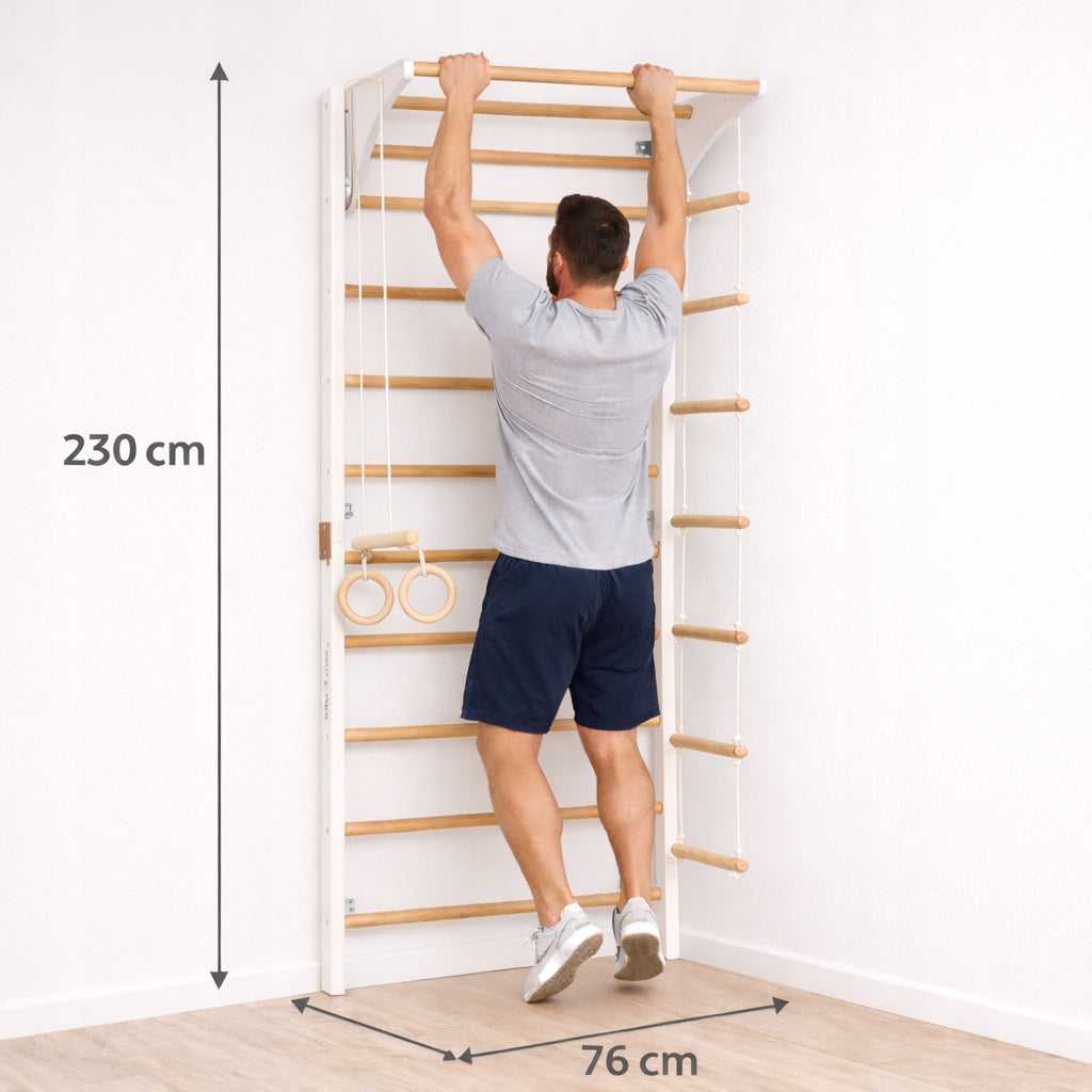Wooden gymnastic ladder RINAGYM Kombi 2 White 230cm - from the manufacturer Packaging status original