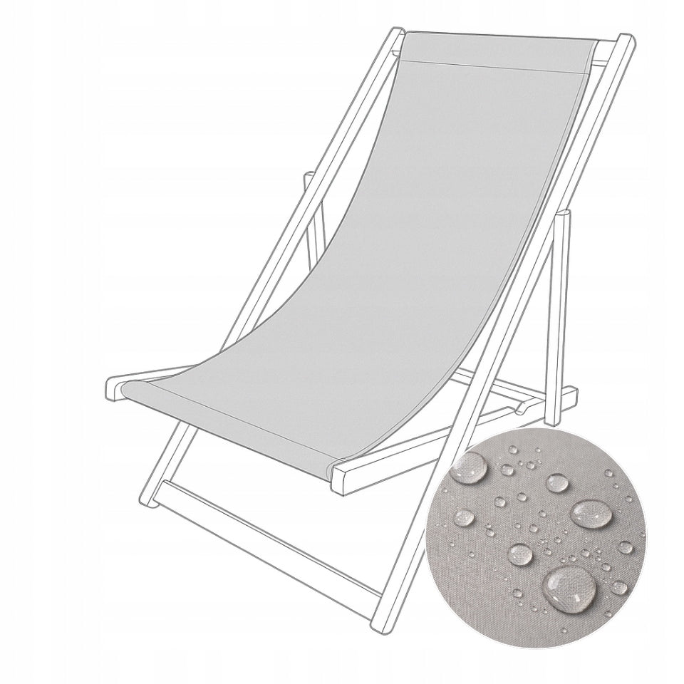 Wooden lounger seat OXFORD grey removable waterproof material