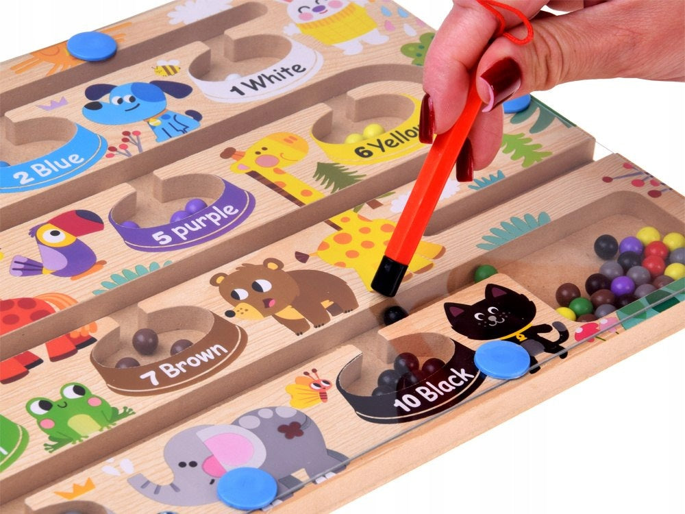Wooden magnetic board Learning counting and colors MAZE ZOO Manufacturer code ZA6258