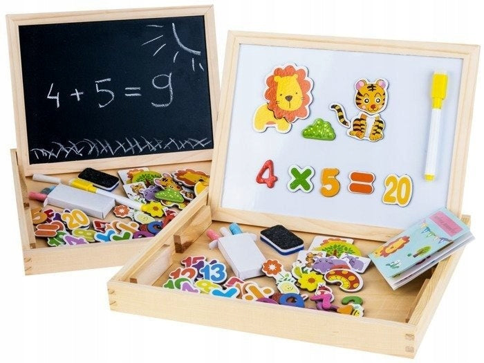 Wooden magnetic chalkboard + akc TA0072 Kind chalk