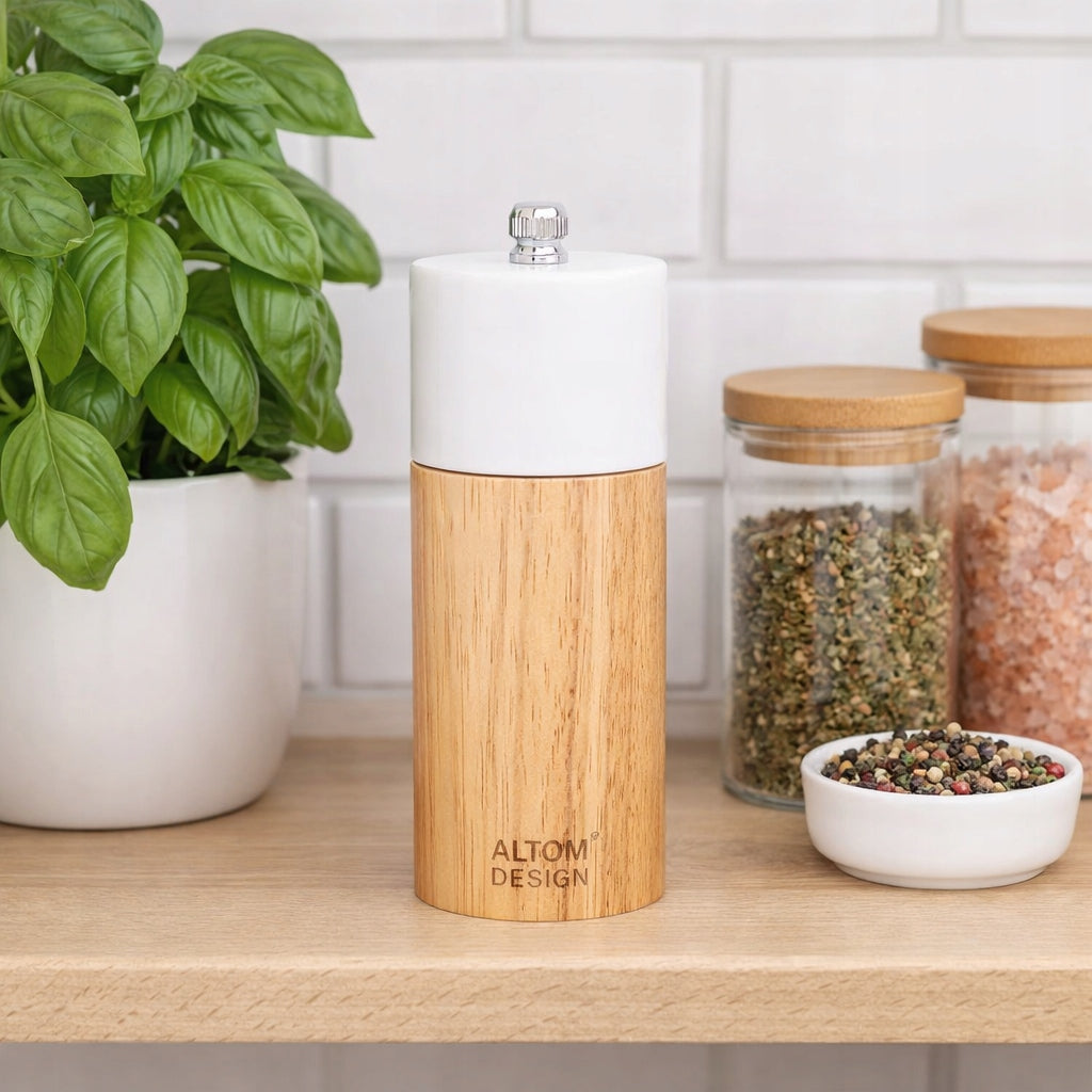 Wooden pepper and salt grinder for grinding spices Altom Design white Brand Altom Design