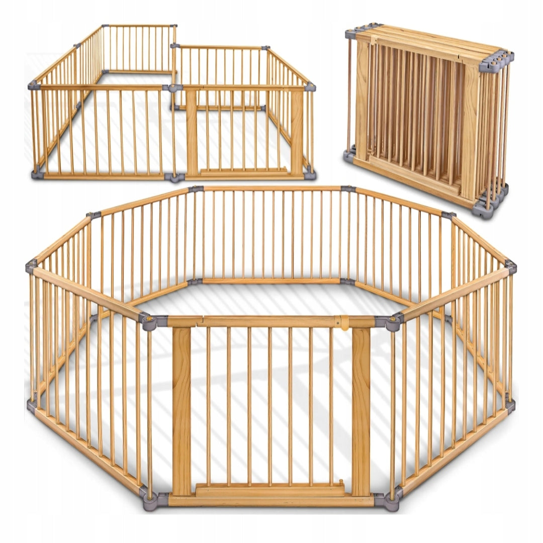 Wooden playpen colorless 8-element 720 cm