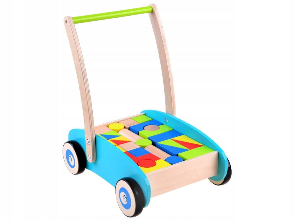 Wooden pusher, pusher, trolley + blocks