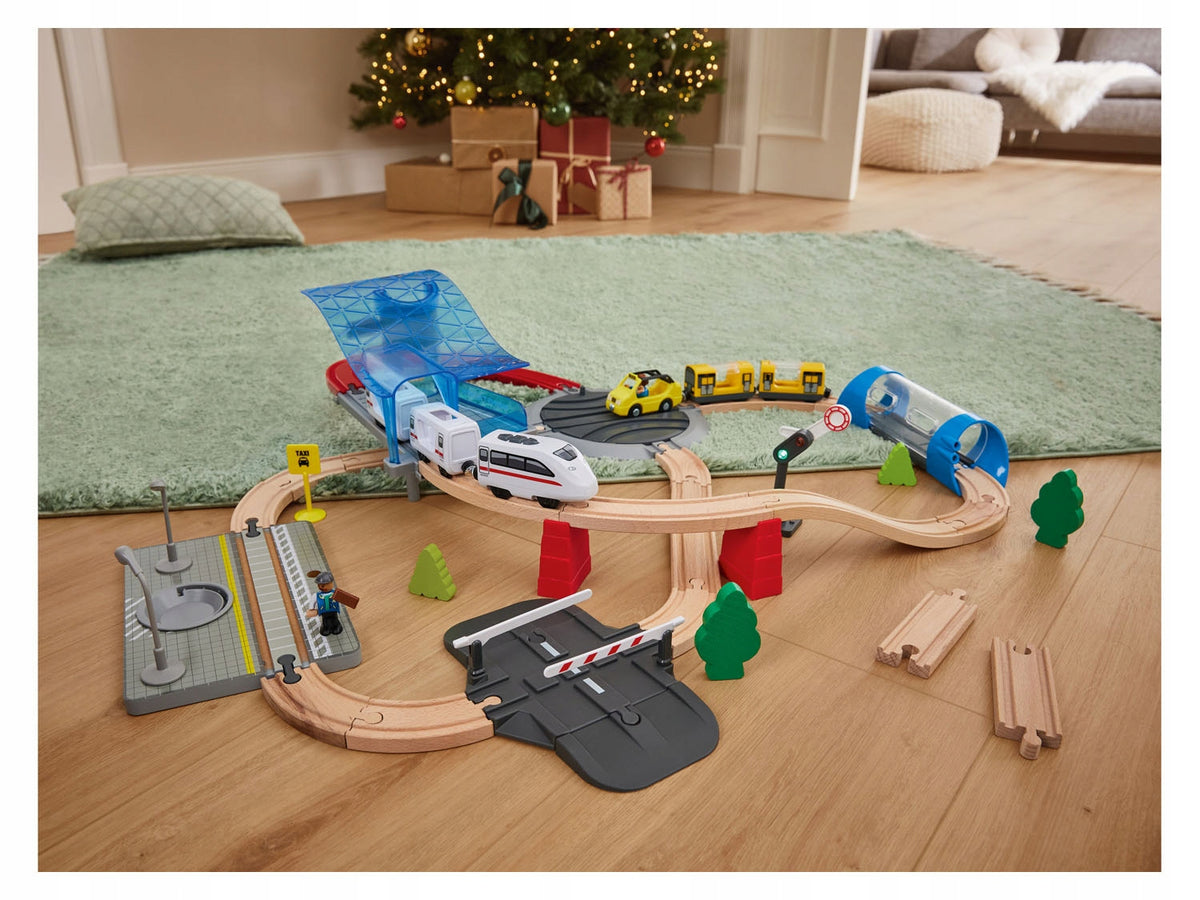 Wooden queue City Express with electric drive 49 elements LARGE ZEST Packaging status original
